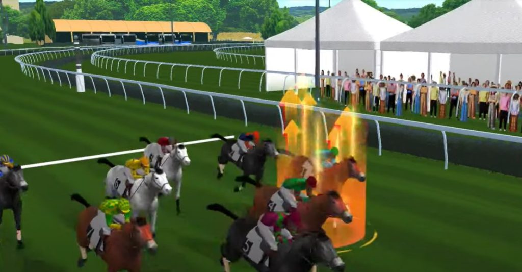 競馬で一攫千金 実機スクリーンショット(レースゴール前)